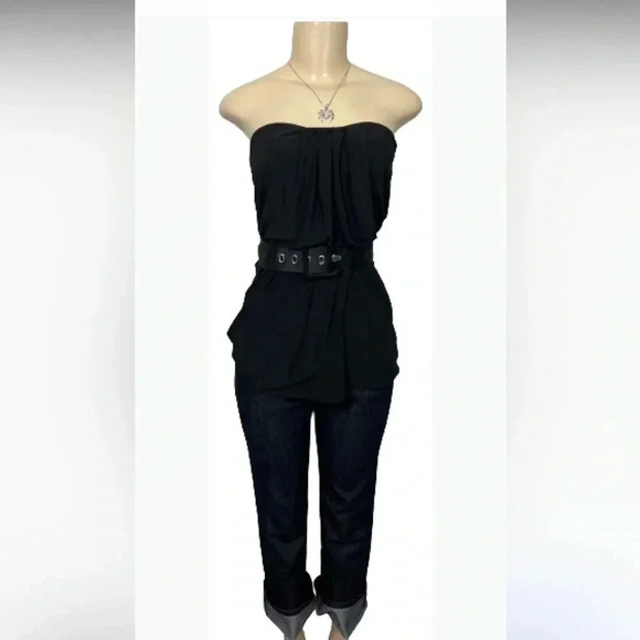 Chicos Blue Denim Jeans flair Cropped Platinum sequin jeweled Pockets - Picture 10 of 15